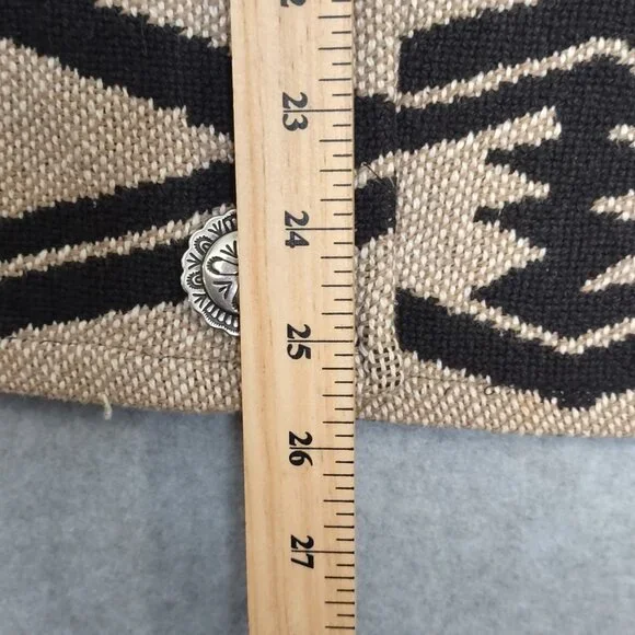 Western One Size Aztec Cowboy Women's All Cotton Jacket Raw Hem 2 Button Front - Picture 9 of 12